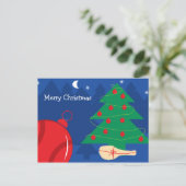 Kerstkaart voor tennisspelers feestdagenkaart (Staand voorkant)