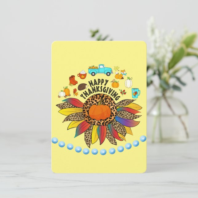 Kerstkaart voor Thanksgiving (Staand voorkant)