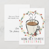 Kerstkaart voor theeliefhebbers (Voorkant / Achterkant)