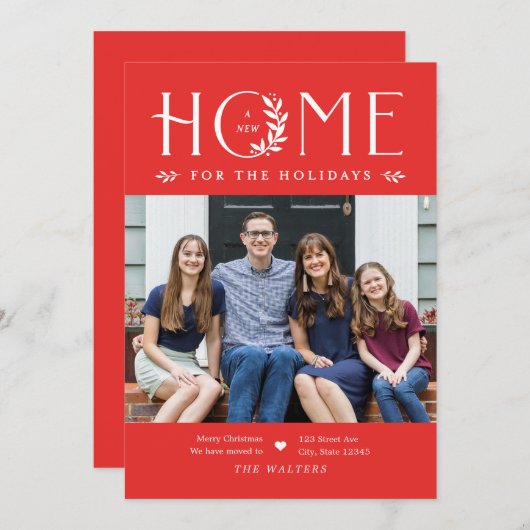 kerstkaart voor thuisbeweging (Voorkant / Achterkant)