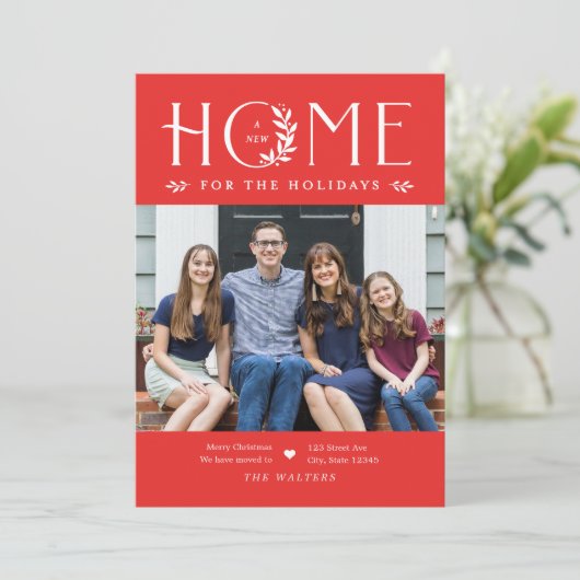 kerstkaart voor thuisbeweging (Staand voorkant)