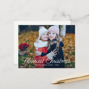 kerstkaart voor typografische familie briefkaart