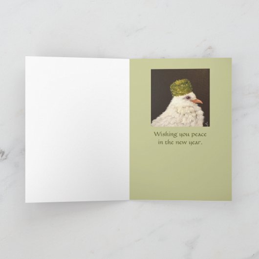 kerstkaart voor uil en duif feestdagen kaart (Binnen)