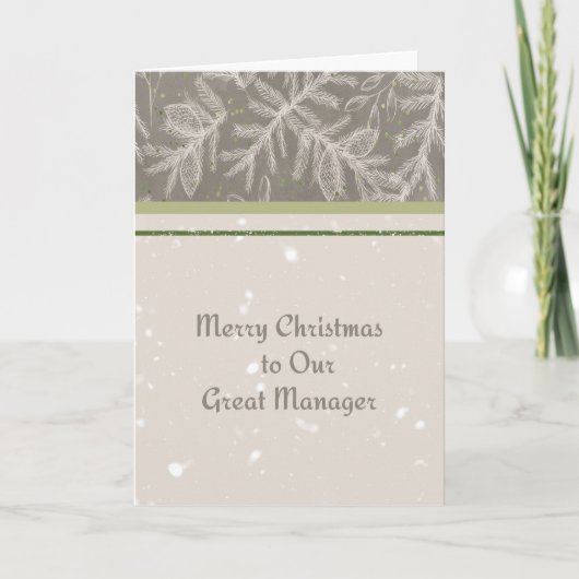 KerstKaart voor uw geweldige manager Feestdagen Kaart (Voorkant)