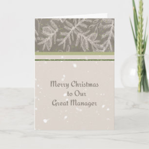 KerstKaart voor uw geweldige manager Feestdagen Kaart