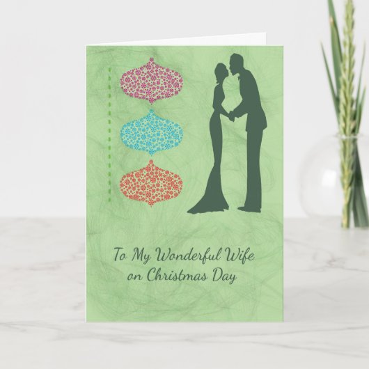 kerstKaart voor uw vrouw met Ornamenten Kaart (Voorkant)