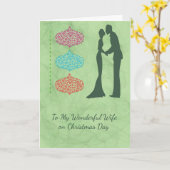 kerstKaart voor uw vrouw met Ornamenten Kaart (Gele Bloem)