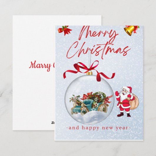 Kerstkaart voor vakantie (Voorkant / Achterkant)