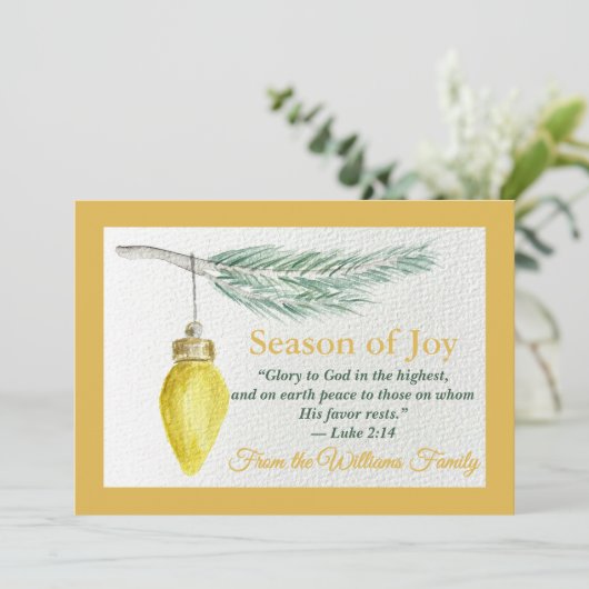 Kerstkaart voor vakantie - Personaliseer - Seizoen (Staand voorkant)