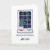 Kerstkaart voor vastgoed 'Thuis voor de feestdagen Kaart (Voorkant)