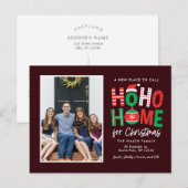 Kerstkaart voor verhuisbericht met 'Ho Ho Home Chr Feestdagenkaart (Voorkant / Achterkant)