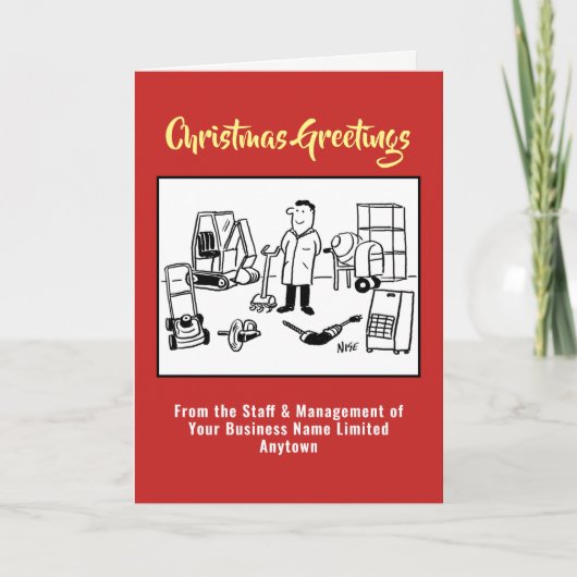 Kerstkaart voor verkoop of verhuur van gereedschap feestdagen kaart (Voorkant)
