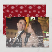 Kerstkaart voor verloofden en pasgetrouwden 'Spaar Save The Date (Voorkant / Achterkant)