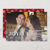 Kerstkaart voor verloofden met save-the-date save the date (Voorkant / Achterkant)
