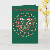 Kerstkaart voor verpleegsters opgevouwen kaart (Gele Bloem)