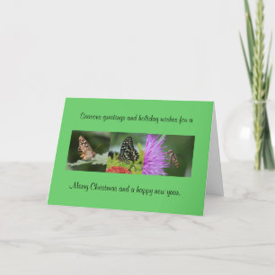 kerstkaart voor vlinder feestdagen kaart