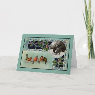 kerstkaart voor vogels feestdagen kaart