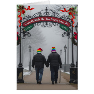 Kerstkaart voor vriendschap/romantiek tussen ouder