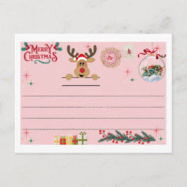 Kerstkaart voor vrolijk Kerstmis Briefkaart