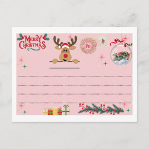 Kerstkaart voor vrolijk Kerstmis Briefkaart