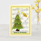 kerstKaart voor vrouw met Angel & Tree Kaart (Gele Bloem)