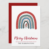 kerstkaart voor Waterverf Santa Rainbow (Voorkant / Achterkant)