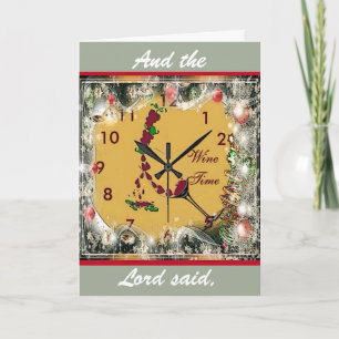 Kerstkaart voor wijn met luidop feestdagen kaart