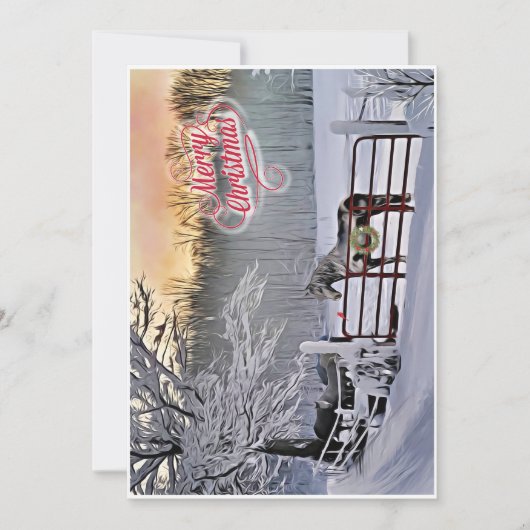 Kerstkaart voor winterpaarden (Voorkant)