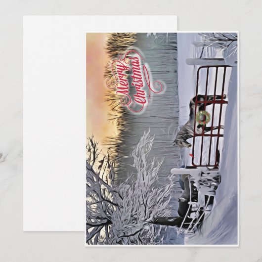 Kerstkaart voor winterpaarden (Voorkant / Achterkant)