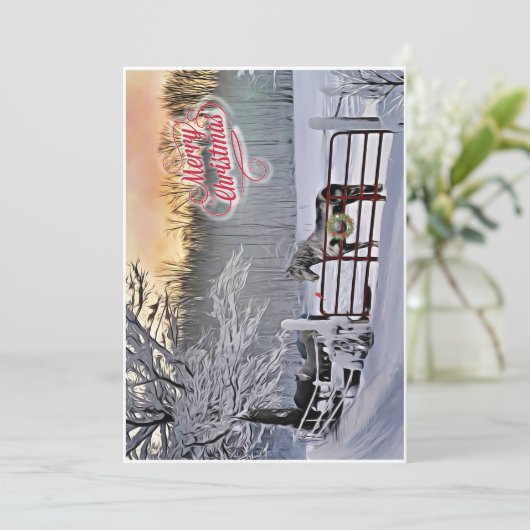 Kerstkaart voor winterpaarden (Staand voorkant)