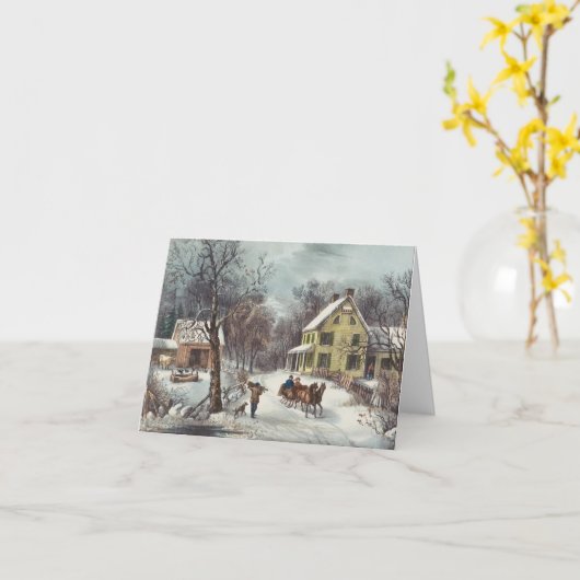 Kerstkaart voor woningen kaart (Gele Bloem)