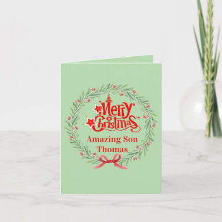 Kerstkaart voor zoon kaart