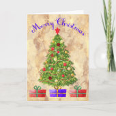 kerstKaart voor zuster-bomen en Cadeaus Kaart (Voorkant)