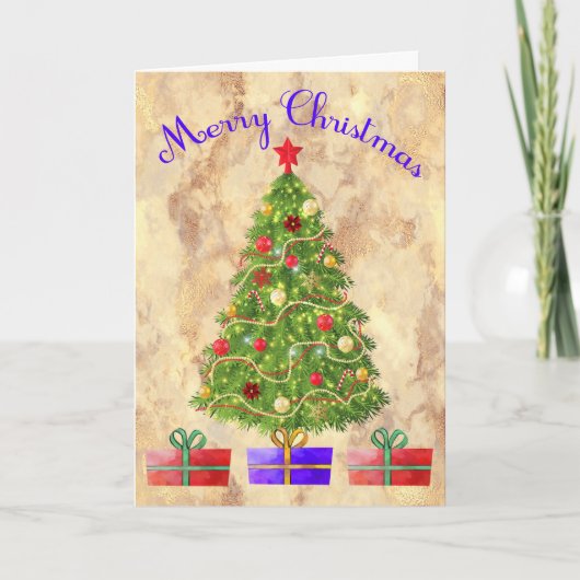 kerstKaart voor zuster-bomen en Cadeaus Kaart (Voorkant)