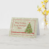 kerstKaart voor zuster Green met boom Kaart (Gele Bloem)