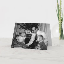 Kerstkaart voor zusters met vintage uitstraling