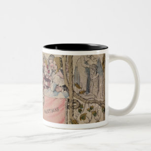 kerstkaart, voorbeeld van de bekende kerstmis tweekleurige koffiemok