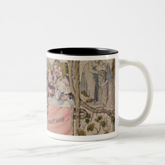 kerstkaart, voorbeeld van de bekende kerstmis tweekleurige koffiemok (Rechts)