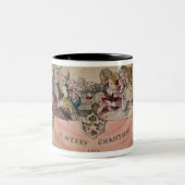 kerstkaart, voorbeeld van de bekende kerstmis tweekleurige koffiemok (Center)