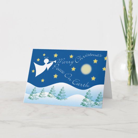 Kerstkaart Vrede Op Aarde Feestdagen Kaart (Voorkant)