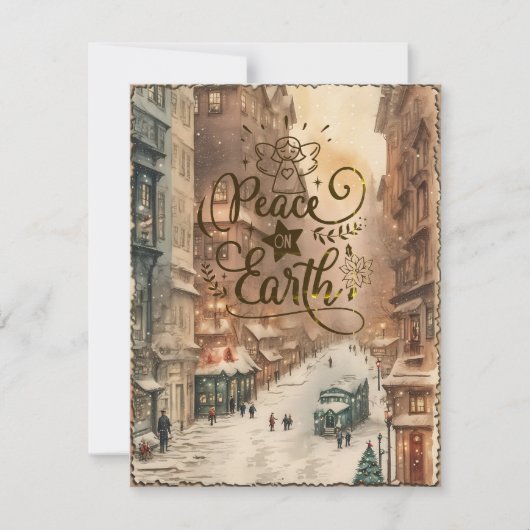 Kerstkaart Vrede op Aarde uit het verleden (Voorkant)