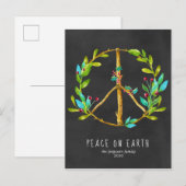 Kerstkaart | Vrede op Aarde Uitnodiging Briefkaart (Voorkant / Achterkant)