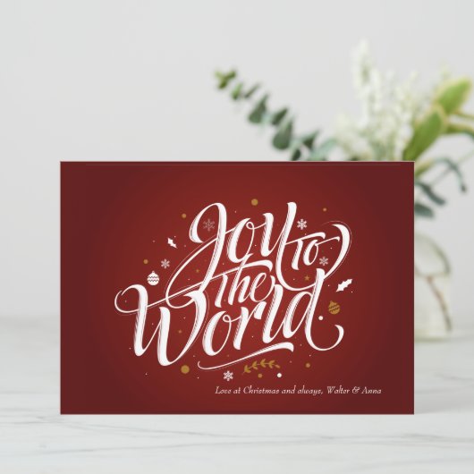 Kerstkaart "Vreugde aan de Wereld" (Staand voorkant)