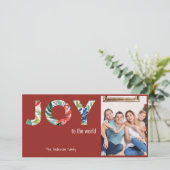 Kerstkaart 'Vreugde aan de Wereld' 1 Foto Modern R (Staand voorkant)