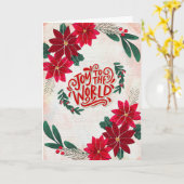 Kerstkaart 'Vreugde voor de Wereld' Kaart (Gele Bloem)