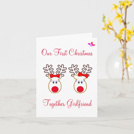 Kerstkaart - Vriendin, vrouw, mevrouw of haar naam Kaart (Gele Bloem)