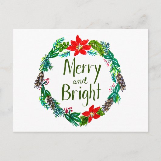 Kerstkaart vrolijk en helder briefkaart (Voorkant)