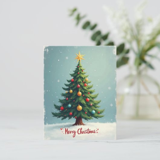 Kerstkaart - Vrolijk kerstfeest (Staand voorkant)