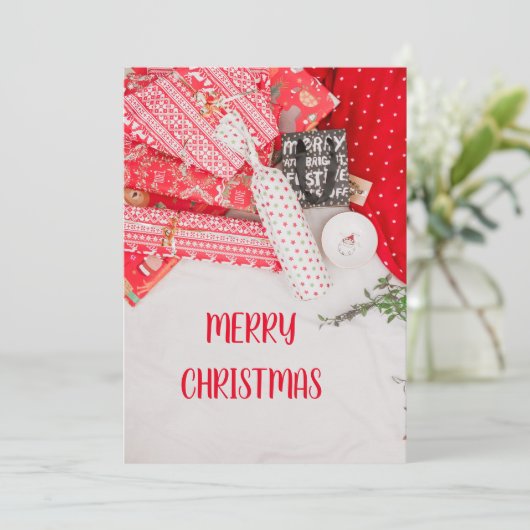 Kerstkaart vrolijk kerstfeest  (Staand voorkant)