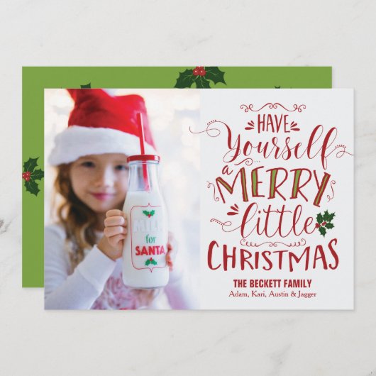 Kerstkaart - Vrolijk kerstfeest (Voorkant / Achterkant)